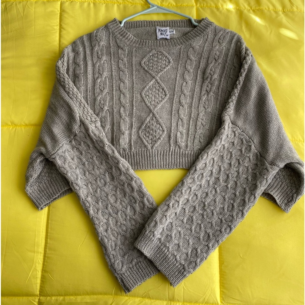 Princess Polly cropped gray sweater
